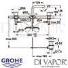 Grohe Lineare Three-Hole Basin Mixer S-Size  Dimensions